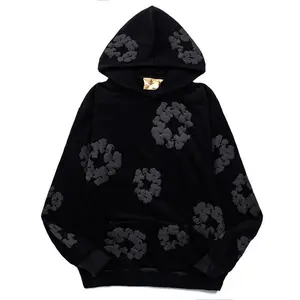 Denim Hoodie Women Floral Hoodie Youth Puff Print Set Sweatshirt Teen Fashion Designer Spring Clothing Cute Top Unisex Sweater Casual Classic Long Sleeve Womenswear