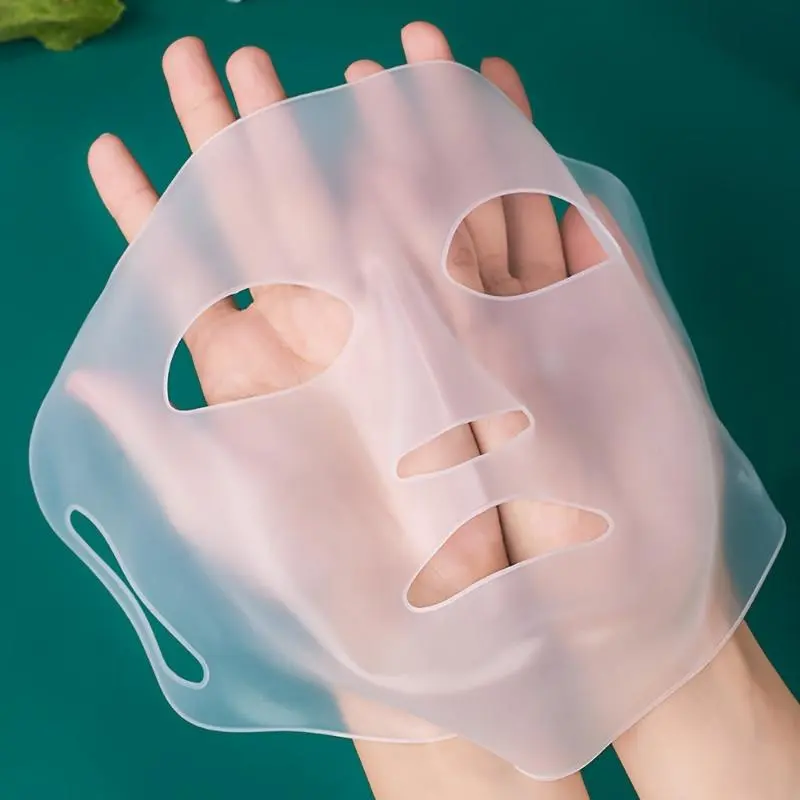 [1 Pc Reusable Facial Mask] 1 Pc Reusable Silicone Facial Mask Cover, Skin Mask Moisturizing For Sheet Prevent Evaporation Masks Face Care Tool