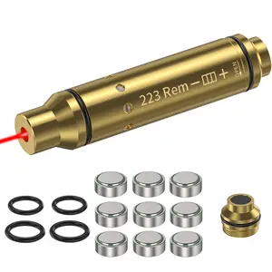 1PC 223rem 5.56 Dry Fire Laser Trainer -  for Dry Fire Laser Trainer - Brass Finish for Durability - 9 Batteries Included - Aperture Aiming - Less Than 5mw Laser Power - Save money- Improve Shooting Ability