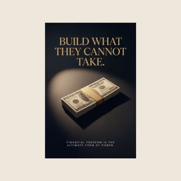 Build What They Cannot Take Financial Freedom Wealth Poster | Dark Black Gold Money Wall Art | A3 Premium 220 GSM Hard Paper | Entrepreneur Investor & Generational Wealth Office Decor