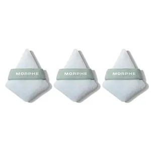 Morphe To The Point Mini Powder Puff Trio - Ultraprecision Setting with Diamond-Shaped Puffs for Undereye Application