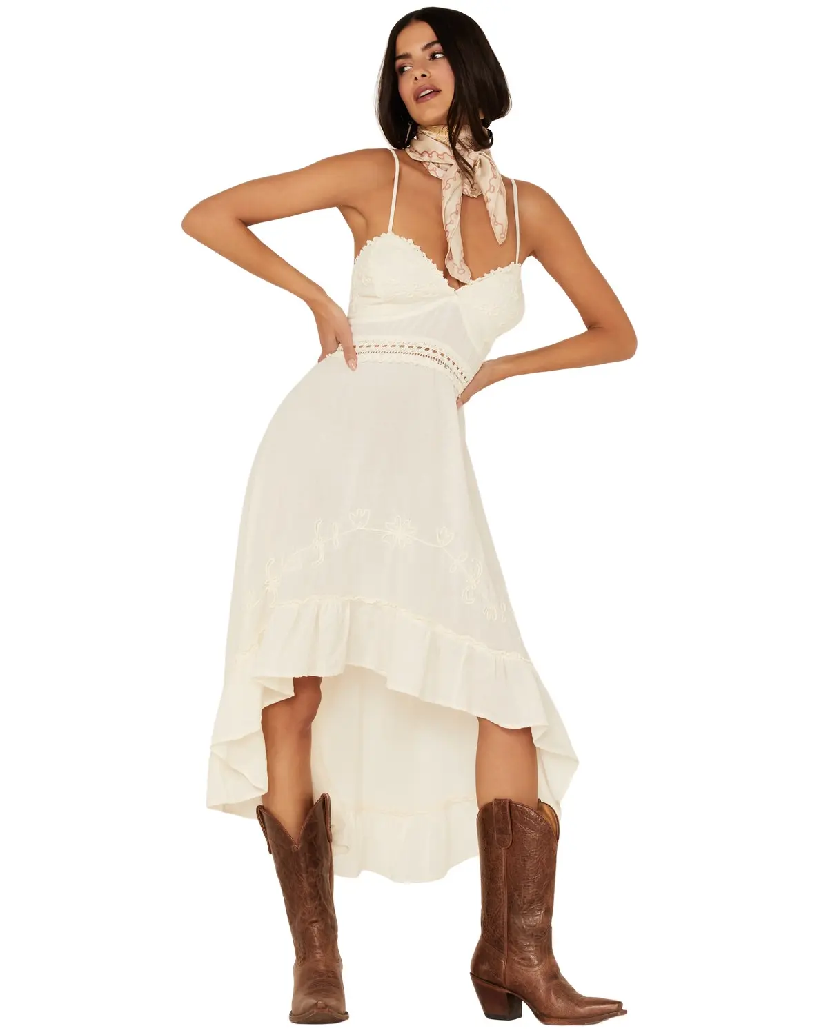 Scully Women's Women'S Embroidered Ruffled Hi-Lo Dress - Psl-265-Vna