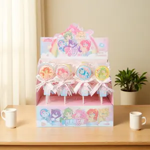 24Pcs Rainbow Polly Cartoon Lollipops | Viral Aesthetic Sweets for Kids Party Favors, Goodie Bag Stuffers & Gifts