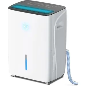 Max 150 Pint Dehumidifiers for Small/Medium Rooms, Bedrooms & Bathrooms & Basement, Custom Humidity Control, 43dB Quiet, 3 Modes, Home Dehumidifier with Drain Hose & 2.11 Gal Water Tank