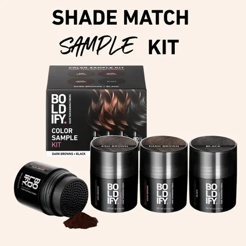 Boldify Hair Thickening Texture Powder Color Match Sample Kit (20g, Sodium Chloride) for Adults - 14 Shades Haircare Solution to Fill Fine/Thinning Hair, Instant Application, Fullness Delivery, Superior Formula Value