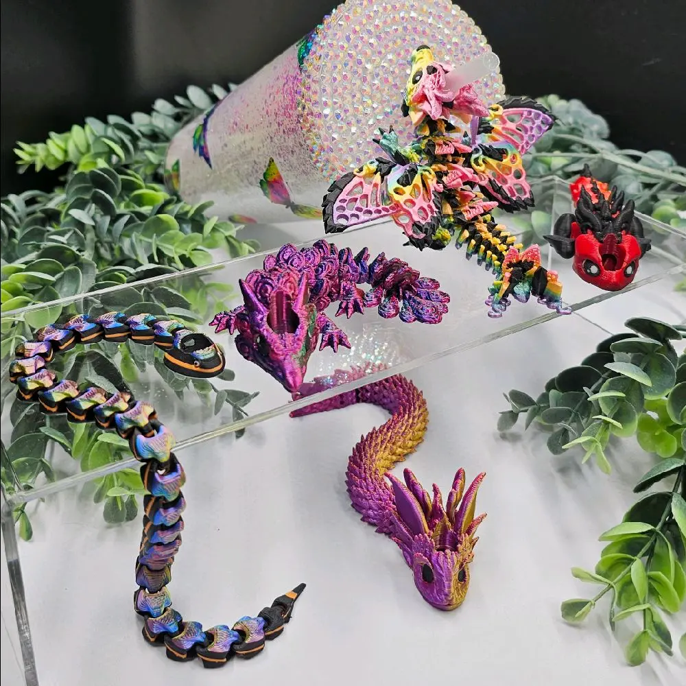 Dragons and friends Straw buddy 3D printed long Fit for most 16-40oz size straws Stylish Drinkware accessory