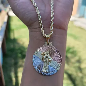 san benito or san judas Round Necklace