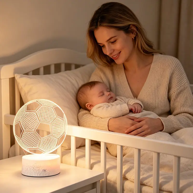 Qawtor Soccer Ball Night Light for Kids, 3D Illusion LED Lamp, 16 Color Changing Lights, 4 Lighting Modes, 1-24H Timer, USB or Battery Powered, Bedroom Decor, Nursery Light, Soccer Gifts for Boys Girls, Summervibes, DealsForYouDays
