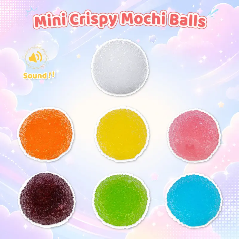 Pawtoto Mini Crystal Mochi Stress Squeeze Ball - 6 × 6 × 6 Cm, 120 g, Crunchy Textured Sensory Fidget Toy for Stress Relief, Classic Novelty Item for Collectors & 12+ Years Old