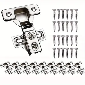 10 Pack Soft Close Cabinet Door Hinges, 1/2" Partial Overlay, 100 Degree Opening Angle, Stainless Steel, Concealed Kitchen & Wardrobe Hinges