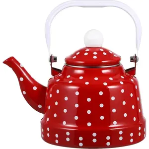 1.8 Quart   Kettle,Enamel  Kettle with Handle Cute  Kettle Stovetop,Enamel on Steel Water Coffee  Kettle,Colorful Hot Water Kettle for  Kitchen Decor, No Whistling