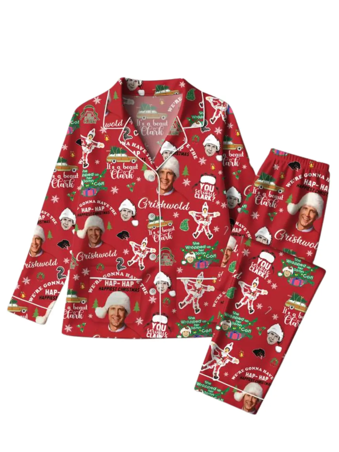 Gri5wold Thick Pajamas Satin Set, Clark Griswold Santa Pajamas Set, Griswold Holiday Pajamas, Christmas Tree Farm Pjs, Matching Family Pajamas