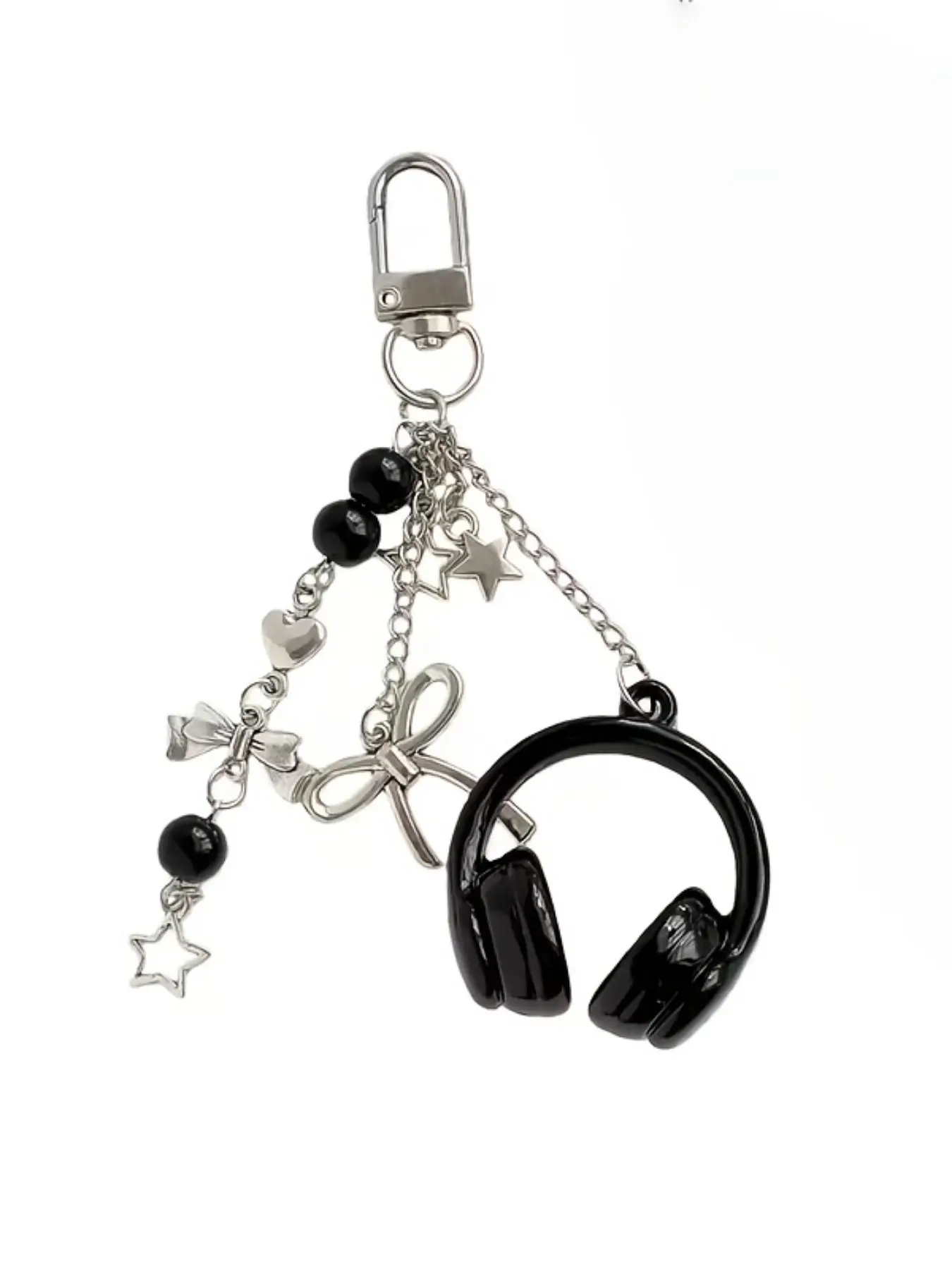 1pc/20pcs Cute Creative 3D Beaded Earphone Keychain, Phone Strap Pendant, Backpack Hanging Decoration Accessory, Ideal Gift for Friends/Besties/Family, Trendy Cute Keychain