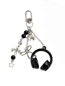 1pc/20pcs Cute Creative 3D Beaded Earphone Keychain, Phone Strap Pendant, Backpack Hanging Decoration Accessory, Ideal Gift for Friends/Besties/Family