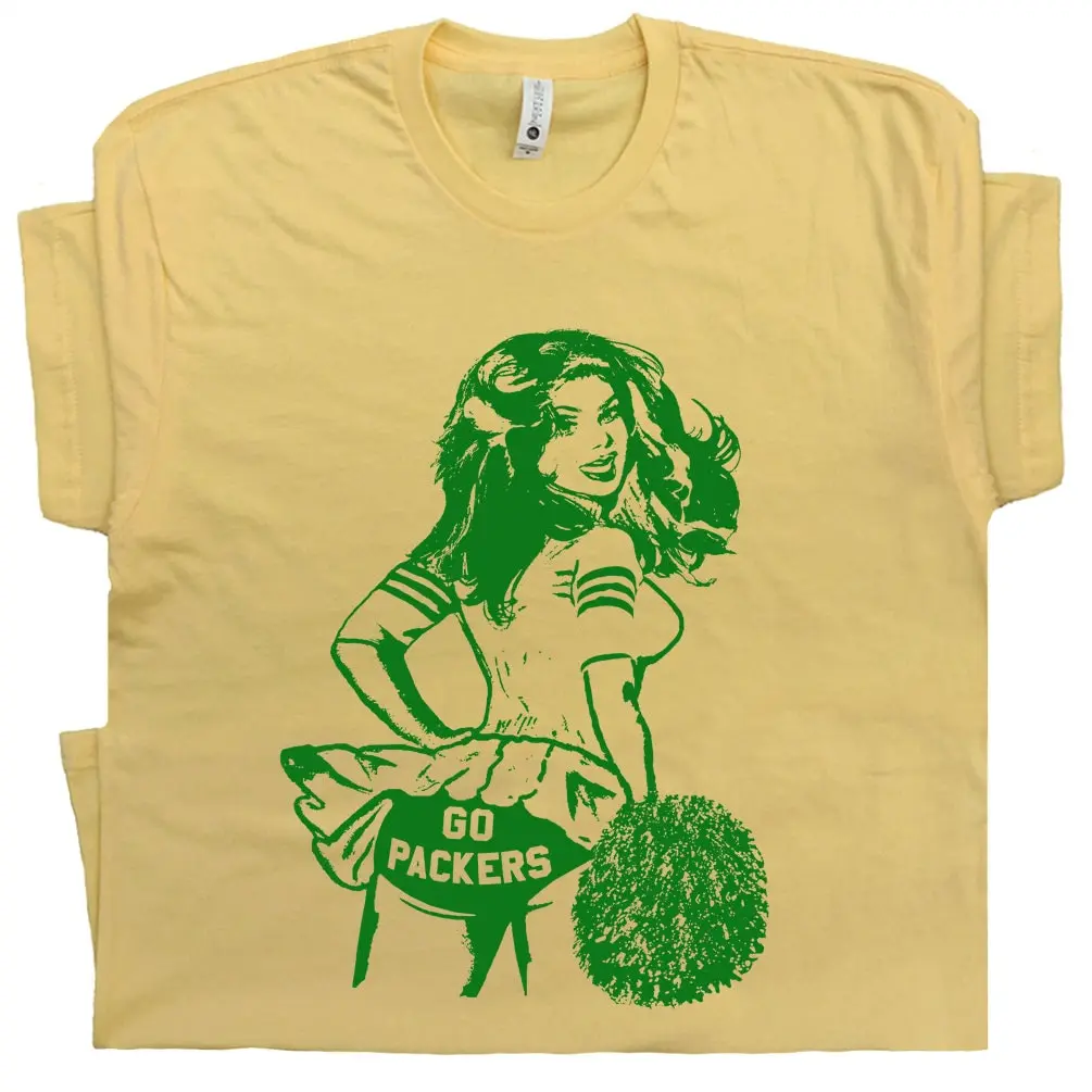 Go Packers Tshirt Vintage Football Tshirt Retro Packers Cheerleader Tshirt Cool Tshirts Vintage Graphic Tshirt Alternative Jersey Logo