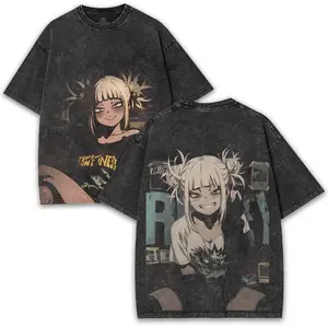 Toga Himiko My Hero Academia Washed Oversized Tee | Unleash Your Inner Villain! | 260GSM Anime Fan Shirt Vintage