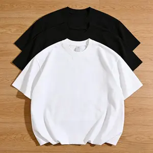 Solid 3-Pack Black & White Crewneck T-Shirts 100% Premium Cotton Short-Sleeve Unisex Casual Tops S-3XL Regular Fit
