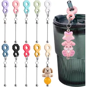 Framendino, 10/20 Pack 8mm/10mm Straw Dangle Adapters Beadable Cup Charms for 30 40 OZ Tumbler Decoration