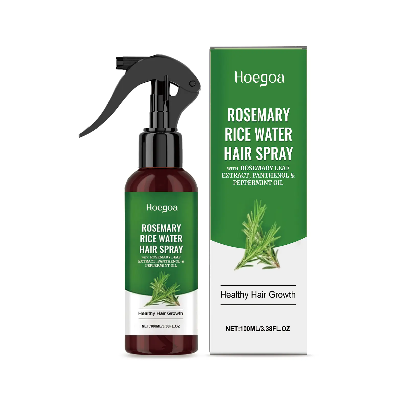Rosemary Rice Water Leave-In Spray (3.38 FL OZ) - Curly Hair Products, Root Strengthener, Scalp Care, Daily Moisturizer, Follicle-Boosting Hair Treatment (Beauty & Personal Care Haircare)
