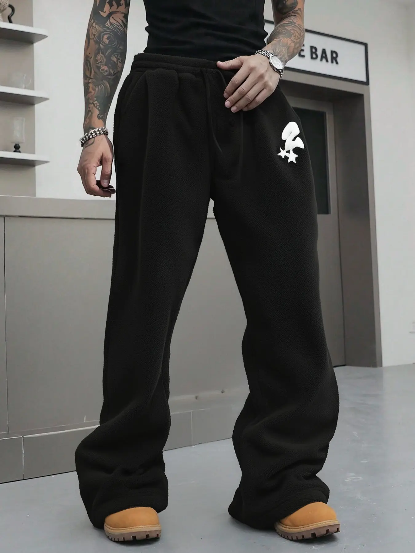 【TDOTW】Men's Regular Fit Solid Color Sweatpants, Casual Comfy Breathable Jogger Pants for Outdoor Hiking, Men's Trousers for Spring & Fall, Casual Sports Trousers, Fitness Trousers, Sports Jogging Pants
