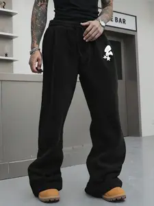 【TDOTW】Men's Regular Fit Solid Color Sweatpants, Casual Comfy Breathable Jogger Pants for Outdoor Hiking, Men's Trousers for Spring & Fall, Casual Sports Trousers, Fitness Trousers