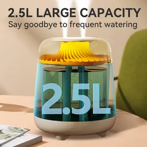 84.54 oz Essential Oil Diffuser and Humidifier with 7-Color Flame Light - Auto Shut-Off, Dual Mist Modes, Suitable for Bedroom, Home, Office, Yoga Relaxation Atmosphere - USB Powered, Perfect Christmas or New Year Gift, Simulates Flame, Smoke, Dual Spray