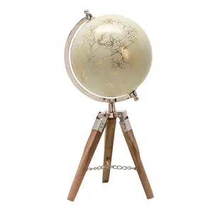 Sagebrook Home Globe on Tripod – Elevate Your Space with This Elegant Aluminum, Marble, and Wood Decorative Object (Quantity 1) – Perfect for Stylish Homes