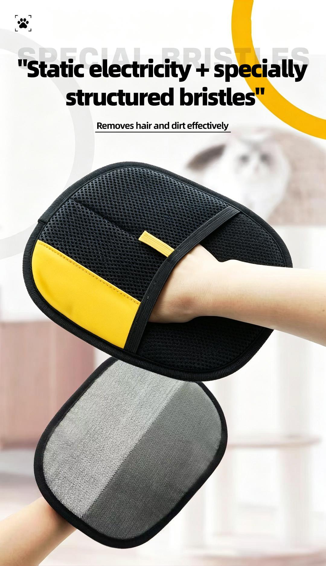 Pet Hair Remover, Electrostatic Pet Hair Removal Gloves,  Cat&Dog Hair Remover for Couch, Furniture, Carpet, Car Seat. shedding brush reusable