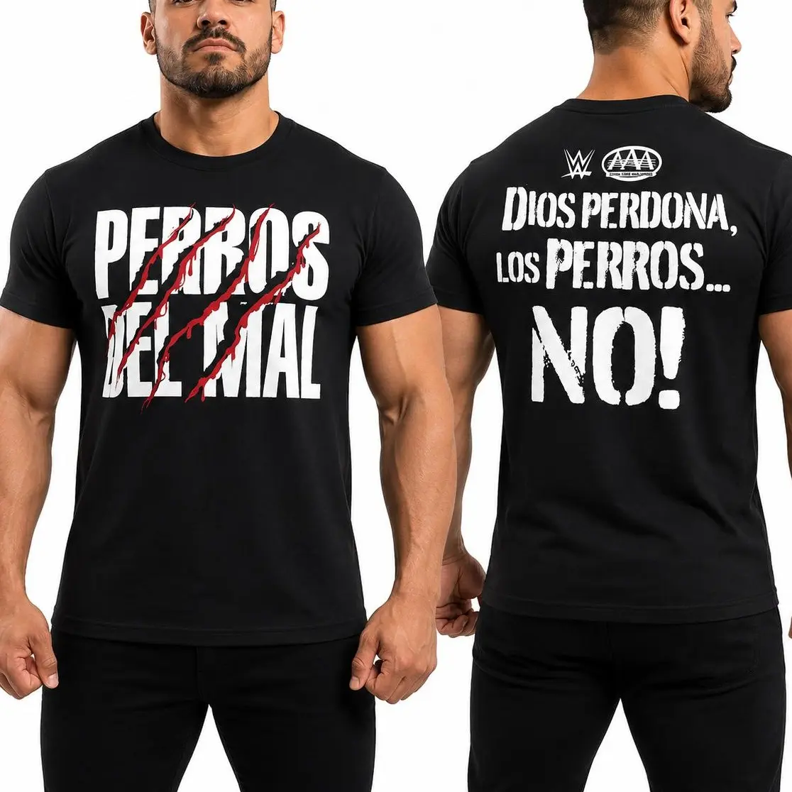 Los Perros del Mal AAA Faction T-Shirt, Men's Black Wrestling Graphic Tee, Retro Unisex Fan Apparel