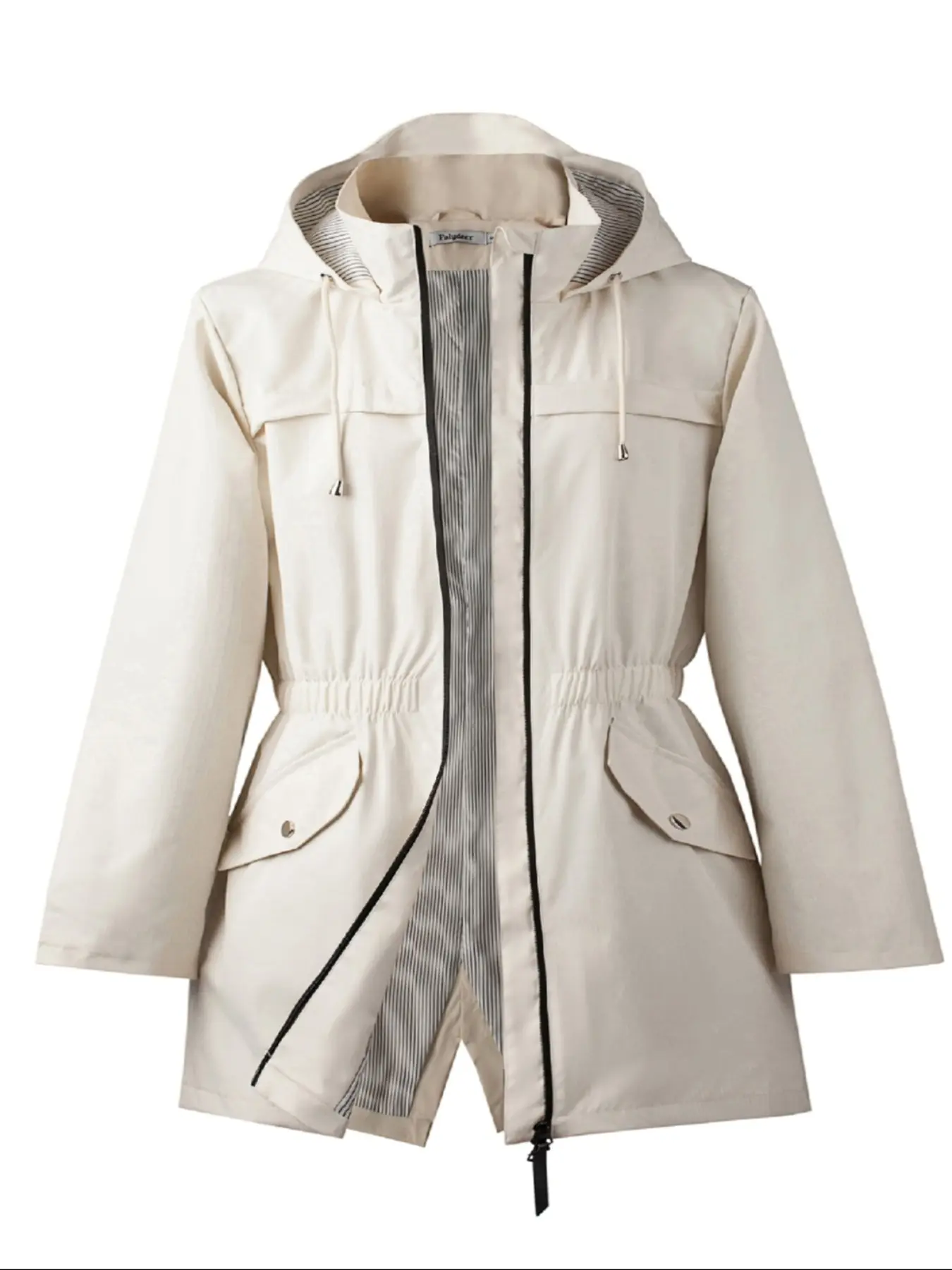 Women's Lightweight Waterproof Long Hooded Fitted Trench Coat, Lined Breathable Casual Windbreaker Travel Jacket for Spring & Fall, Casual Fashion Jacket, Everyday Jackets