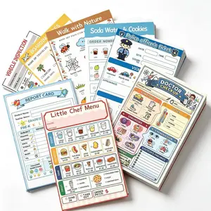 8 Count Playtime Notepads for Kids - 40 Pages of Imaginative Role Play - Durable Tear-Off Pages - Perfect for Preschool Kindergarten & Homeschooling - Enhances Creativity & Social Skills