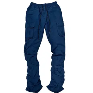 Rebel -Stacked Nylon Cargo Pants (Navy) 422 522
