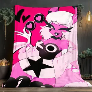 Pink Verosika Print Pattern Soft and comfortable home blankets, small throw blankets, nap blankets, Figure Print Blanket, perfect Christmas gifts for friends and besties. Super soft heat-pressed blankets. Y251212188