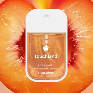 Touchland Velvet Peach Power Mist Hand Sanitizer, Fruity Floral, Hydrating, Sanitizing & Delicately Scented, 1 Fl Oz