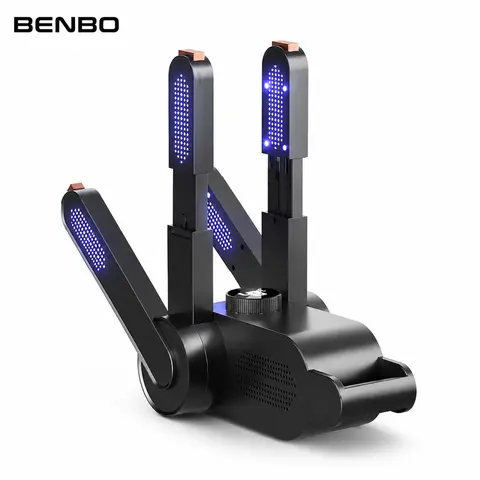 BENBO 4-Tube Warm Air Shoe & Glove Dryer with 99-Min Timer, Smart Panel, Detachable Adjustable Design, Toe-Reach Ports, Durable ABS+PP Material, Ozone Sanitization for Socks, Leather Shoes, Snow Boots, Workers