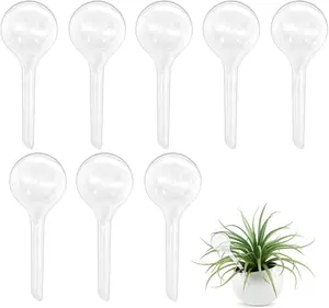 8 Pcs Clear Plant Watering Globes – Plastic self-watering bulbs for automatic indoor/outdoor plant care, perfect for consistent garden hydration.