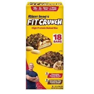 Chef Robert Irvine's FITCRUNCH High Protein Baked Bars, Variety Pack, 1.62 oz. 18 ct.