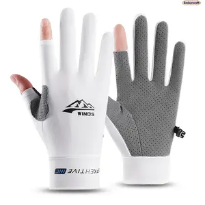 Fingerless Cycling Gloves for Men and Women, UV Protection Breathable Summer Gloves with Non Slip Grip, Lightweight Cooling Fabric for Driving, Fishing, Biking, Hiking and Outdoor Sports