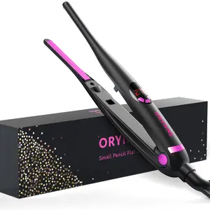 ORYNNE 3/10'' Small Pencil Flat Iron for Short Hair, Pixie Cut, Edges, 5s Ultra Fast Heat Up, 270℉-450℉ 10 Adjustable Temperatures, Tourmaline Ceramic & Ionic Technology, Dual Voltage for Travel