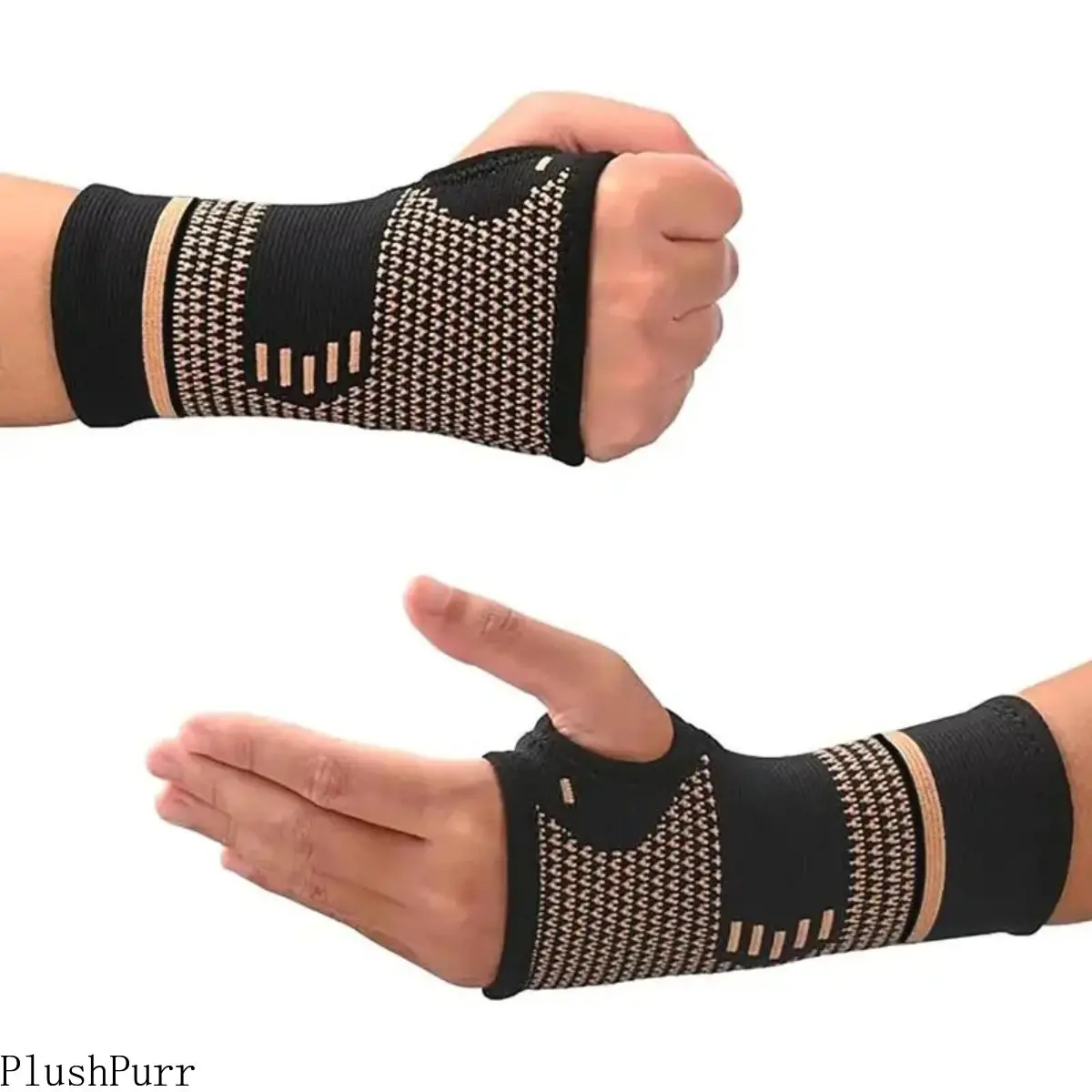 Copper Wrist Compression Sleeves Unisex Pair, Breathable Brace for Adults, Athletic Support for Arthritis Control & Tendonitis, Breathable Wrist Brace, 1-Size, Pair For Convenience, Two-Pieces tiktokshopbacktoschool