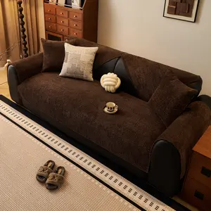 【SlumberHome】 Solid Color Sofa Cover Soft Comfortable Anti-Slip Dustproof Protector Universal Fit for Home Living Room Bedroom Hotel Dormitory