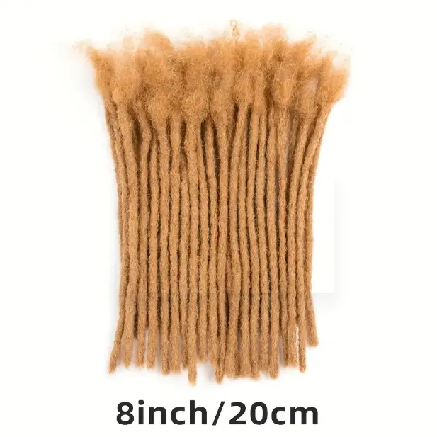 Fully Handmade Human Hair Dreadlock Extensions - 0.6cm Standard Width, Reusable Locks, Durable, Dye/Bleach/Heat Curling Compatible, Unisex Design for Men & Women, Exquisite Natural Styling