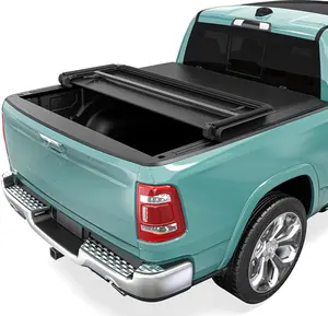 YITAMOTOR Soft Tri-Fold Truck Bed Tonneau Cover Fits for Dodge Ram 1500 New Body Style 2019-2025, 2009-2024 Ram 1500 Classic Fleetside 5.7 ft Bed Without Rambox Soft Tri-Fold Truck Bed Cover