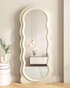 Floor Mirror, Wavy Full Length Mirror, Wave Mirror, Standing Mirror, Large Tall Mirror, Wall Mounted, FreeStanding, Large Mirror, 63"×24"