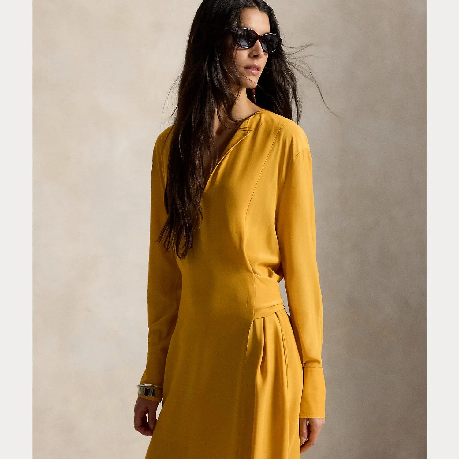 Polo Ralph Lauren - Tie-Front Crepe Dress