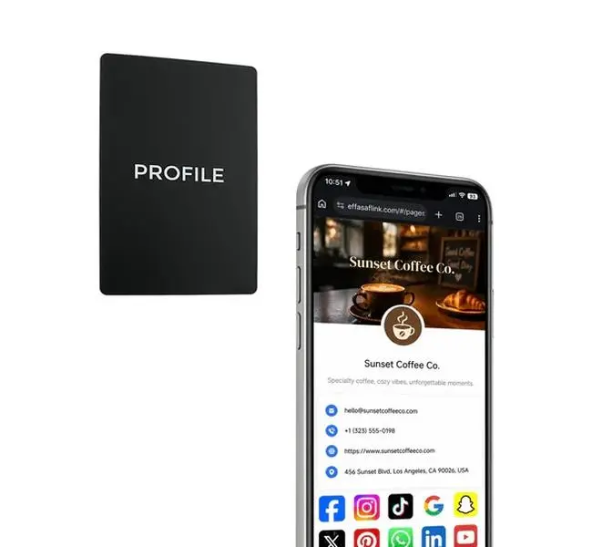 Premium Stainless Steel NFC-Enabled Digital Business Card - Tap-to-Share Contactless Sharing - No Monthly Fee with NFC Chip