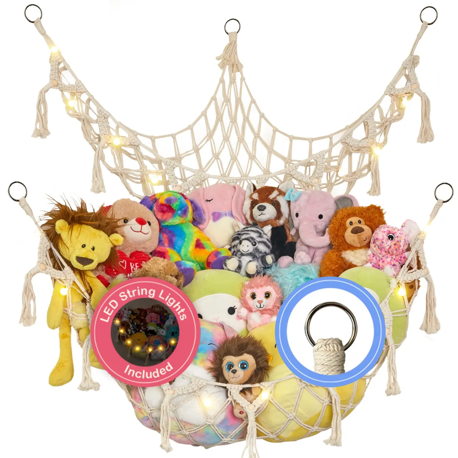 Macrame Stuffed Animal Hammock