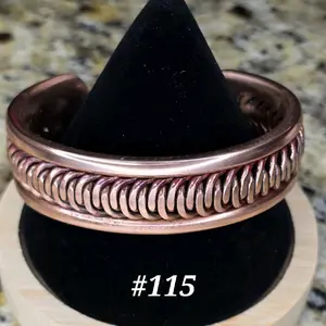 #115 - Pure Copper 6 5/8" x 7/8"   Hand-Woven Cuff Bracelet – Handmade Artisan Jewelry – Unisex – Gift Ready