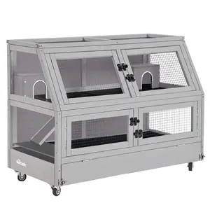 Aivituvin Two Levels Guinea Pig Cage| Large Hamster Cage with Wheels-AIR58