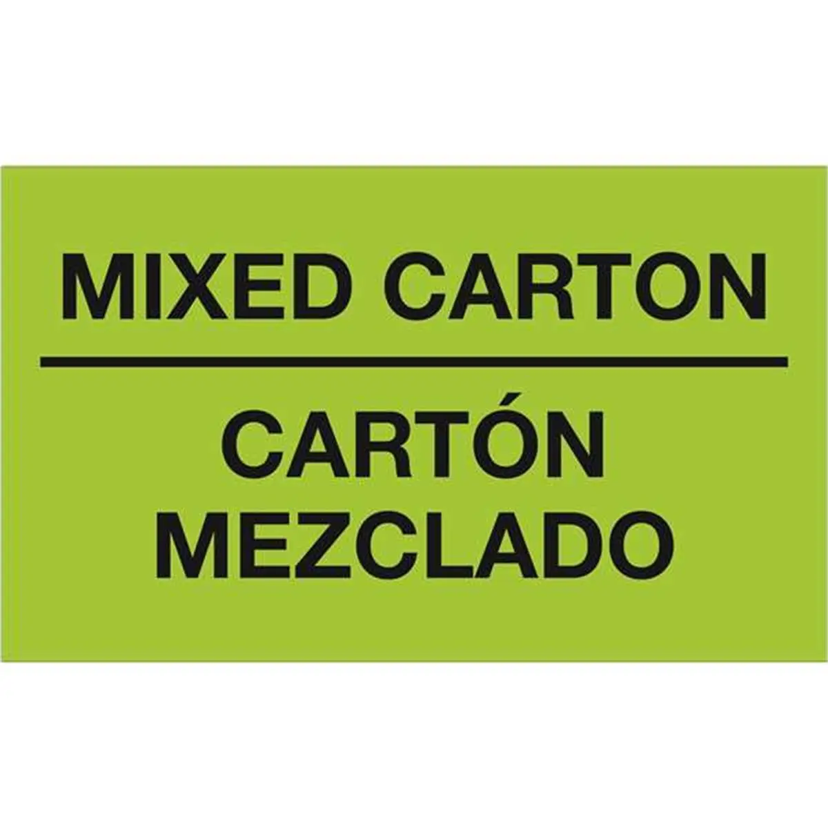 Tape Logic Innovation Pressure Sensitive Fluorescent Green Bilingual Labels, 3x5 in, Mixed Carton, Roll of 500